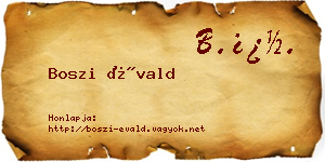 Boszi Évald névjegykártya